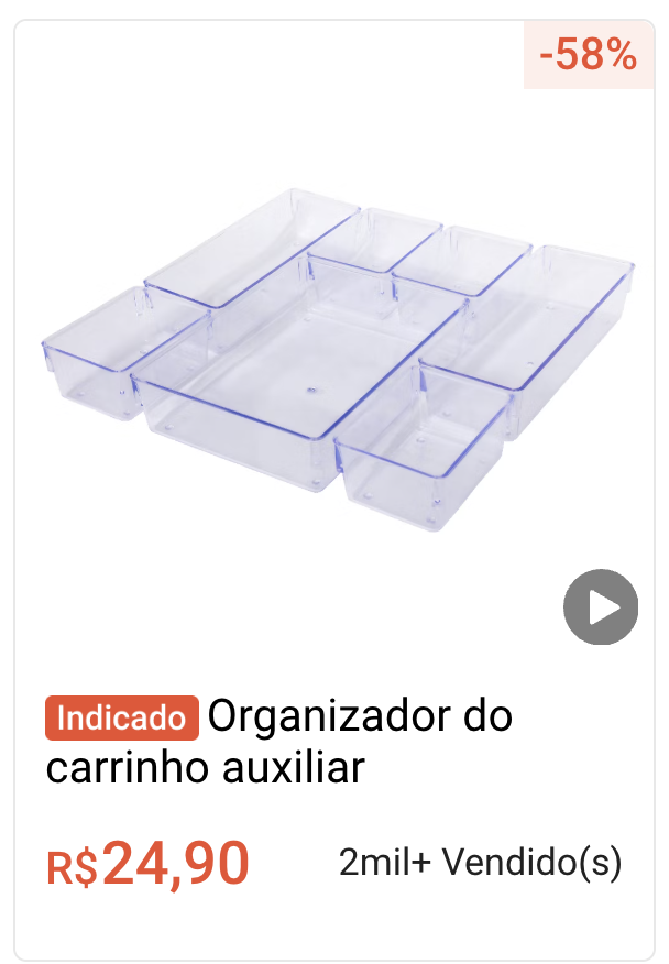 Organizador do carrinho auxiliar